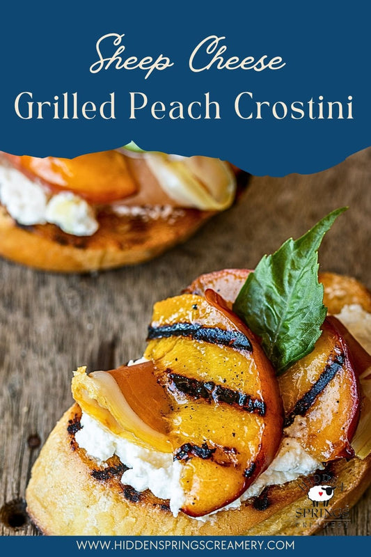 Grilled Peach & Driftless Crostini