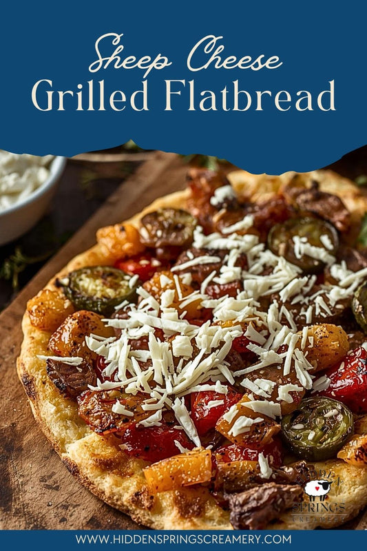 Grilled Flatbread with Sheep Milk Cheese & Veggies